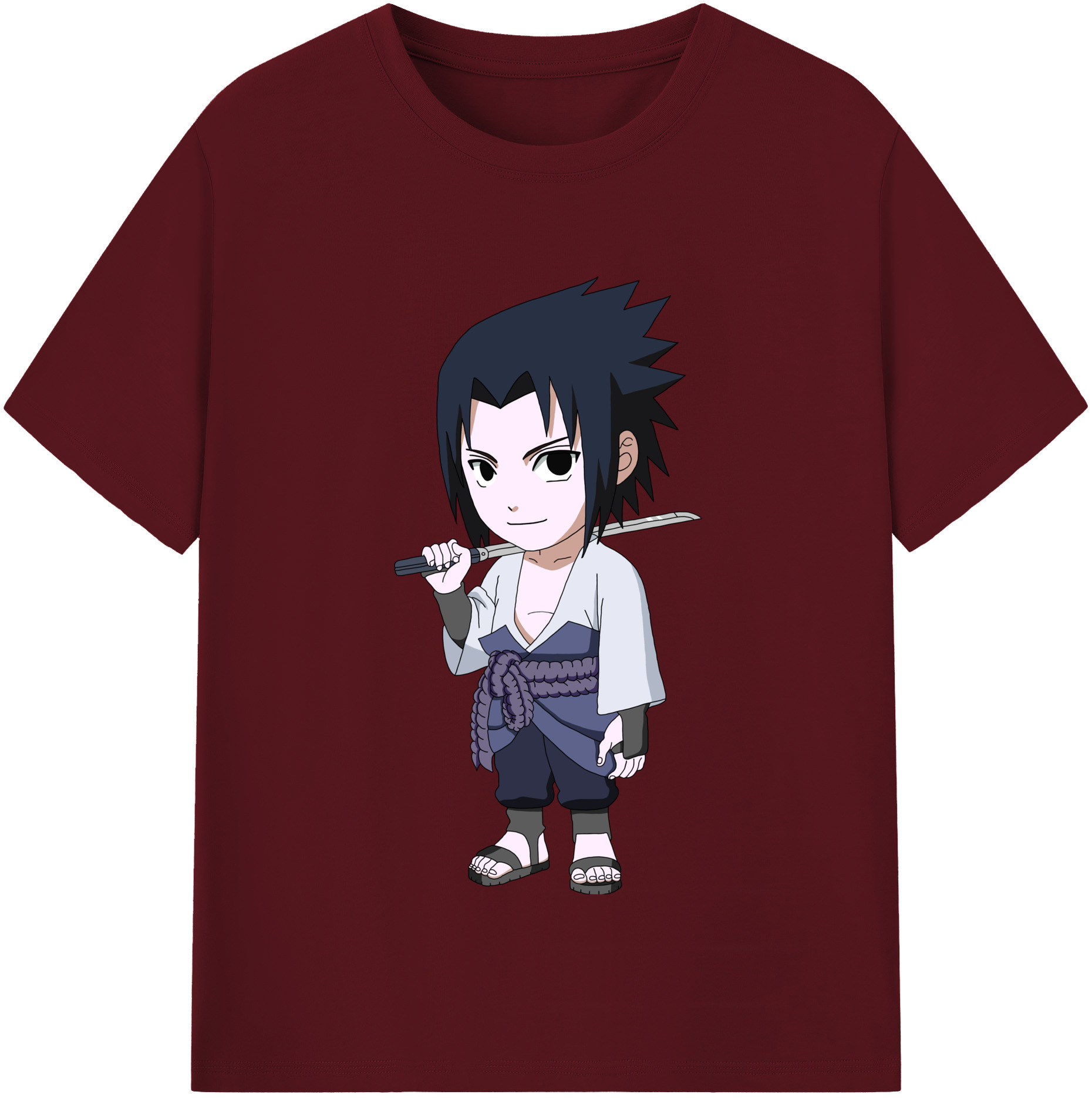 （画像用） NARUTO -ナルト- うちは サスケ Uchiha Sasuke 綿100％半袖Tシャツ（フロントプリント）